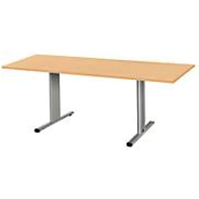 Schäfer Shop  Select Planova vergadertafel, rechthoekig, 1800 x 800 mm, beukendecor, accentlijsten blank alu