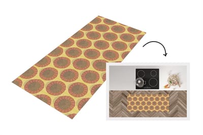 Keukenloper - Loper keuken - Zonnebloemen - Patroon - Zuid-Amerika - 120x50 cm - Keukenloper vinyl