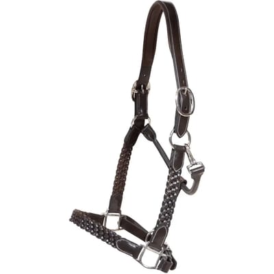 Gevlochten leren halster voor paard Dy'on