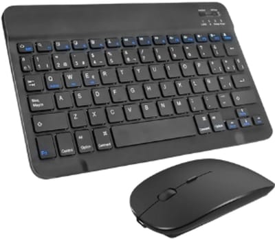 Aafinity Toetsenbord - Draadloos toetsenbord - Toetsenbord en muis draadloos - Voor tablet, laptop of Zwart - 10 inch - 25x15 cm