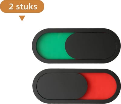 2-delige set - Schuifdeurplaat voor privacy - Niet storen-bordje - Toiletbezettingsindicator - Rode/groene schuifindicator - Mat oppervlak - Ovaal 10*4 cm - Geschikt voor diverse toepassingen - Zwart