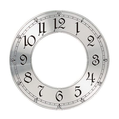 Wijzerplaat lunette aluminium Arabische cijfers zilver Ø 182,5 mm