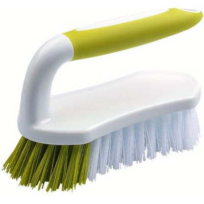 1 st Schrobborstel met Stijve Borstelharen Groen & Wit Ergonomisch Handvat voor Diepe Reiniging Douche, Badkamer, Keuken en Vloerkleed Vloerschrobborstel