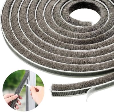 Zelfklevende afdichtingsstrip voor deuren en ramen, 9x23mm*5m geluidsisolerende deurafdichtingsstrip, grijs.