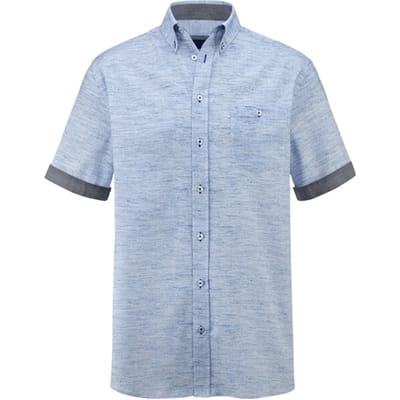 Babista herren Overhemd Met Korte Mouwen - 39/40 - blauw - Plus Size