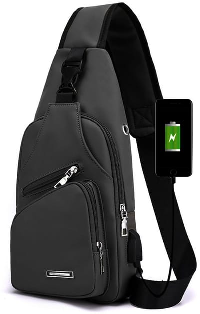 Waterdichte Één-Schouder Messenger Tas - Sling Rugzak Wandelen & Fietsen - Lichtgewicht Outdoor Crossbody Rugtas - Unisex - Zwart