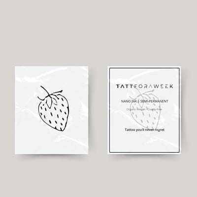 Tijdelijke tattoo aardbei | Neptattoo volwassenen | Tijdelijke tattoo voor volwassenen | Temporary tattoo | Plaktattoos voor volwassenen | Neptattoos | Probeer zorgeloos een tattoo | tattforaweek
