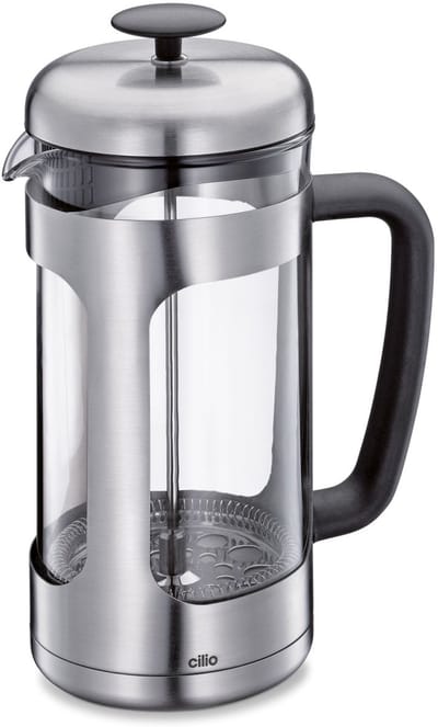Cilio Maria - Cafetière / Koffiebereider 8-kops - Roestvrij staal - Borosilicaatglas