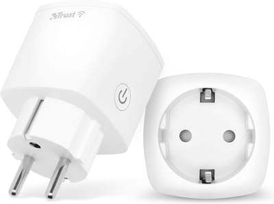 Trust Smart WiFi Stekker Duo Pack – Slimme Stopcontacten – App & Spraakbesturing – Energie Besparend - WiFi 2.4 GHz - 3000W - Wit