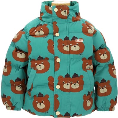 Tiny Cotton Aw24 297 M25 Beren Korte Gewatteerde Jas Beren Korte Gewatteerde Kinderjas AW24-297 M25 (4Y) blue