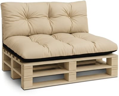 Palletkussens Outdoor Kussen Rugkussen 120x40 cm - Kussens voor pallets Euopallets palletbank en palletmeubels palletkussens 120 x 40 Beige