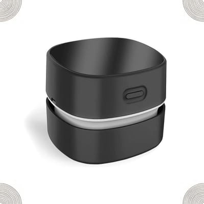 KZQ Bureaustofzuiger, mini-bureaustofzuiger, energiezuinig, tot 300 minuten batterijduur, draadloos ontwerp, 360° draaibaar, geschikt voor het reinigen van haar, stof en computertoetsenborden (zwart, USB-oplaadbaar).