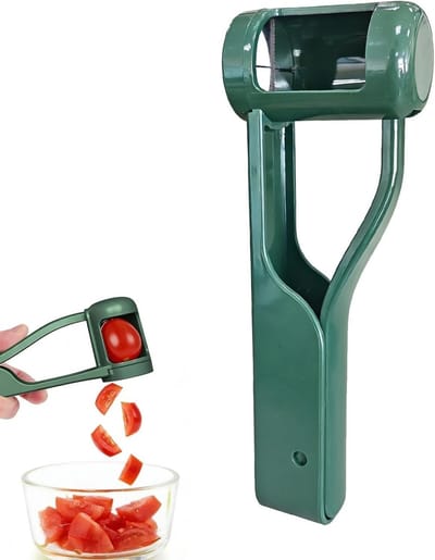RVS Fruit Snijder voor Druiven, Kersen en Pittenloze Vruchten - Ergonomische Snijtool met Antislip Grip en Vaatwasserbestendig Ontwerp
