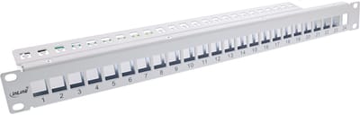 InLine® patchpaneel 24-voudig, Keystone leeg patchpaneel, 19, 1U, lichtgrijs