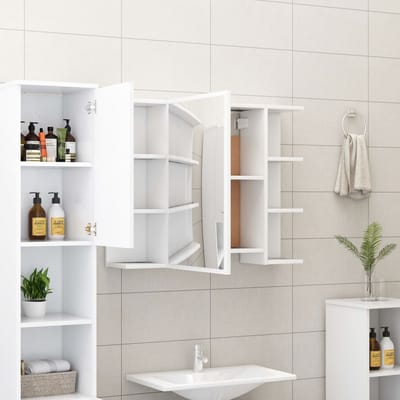 vidaXL - Badkamerspiegelkast - 80x20,5x64 - cm - bewerkt - hout - wit
