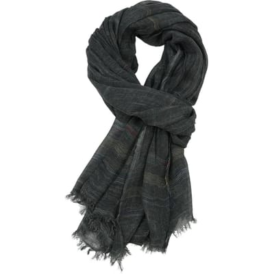 Europese En Amerikaanse Bandana Sjaal Katoen Linnen Garengeverfd Gestreept Sjaals Kwast Lange Sjaal Mannen Accessoires black