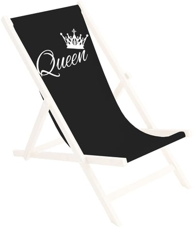 FEROCITY - Vervangbare stoffen hoes voor ligstoel - voor een houten opklapbare ligstoel - Zonder houten stokken - 110 x 45 cm - Polyester - Zwarte Koningin