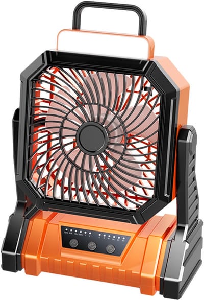 Draagbare, oplaadbare ventilator, draadloze ventilator op batterijen, met LED-lampje, kleine tafelventilator, ventilator op USB-voeding, geschikt voor op reis, in de slaapkamer, thuis, op de camping, in tenten en andere gelegenheden.