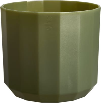 Elho Facet Rond 17cm - Bloempot voor Binnen - 100% Gerecycled Plastic - Ø 16.6 x H 14.9 cm - Bos groen