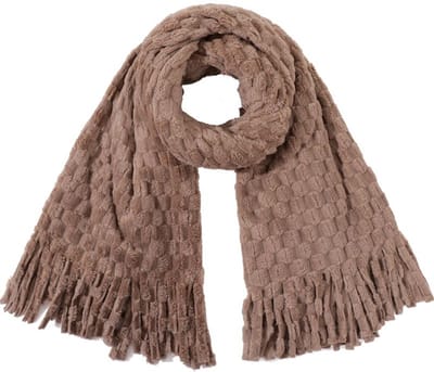 sjaal- dames - bruin - 180x60cm - zacht - warm -lang - omslagdoek