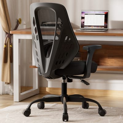 COMHOMA - Ergonomische Bureaustoel - Met Mesh Rugleuning en Kantelfunctie - Zwart