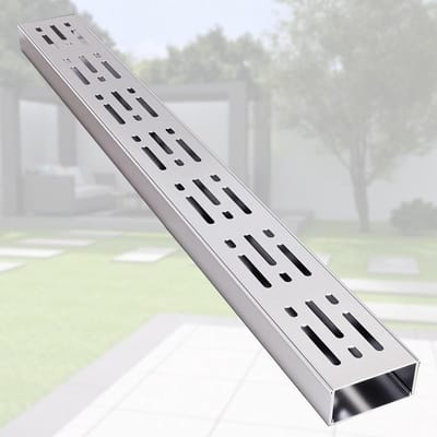 Roestvrijstalen afvoergoot - Afvoersysteem buiten - Wateroverlast voorkomen - Efficiënte U-vormige drainage - Tot 100 cm lang - Zilverkleurig