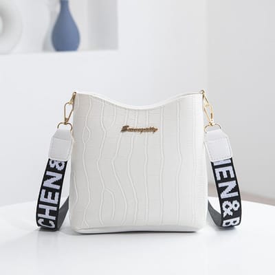 Casual Dames Schoudertas Mini Crossbody Bucket Handtas Dames Messenger Tassen voor Vrouwen Dames Handtassen Nieuwe Krokodillen Portemonnee wit