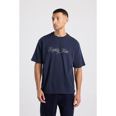 America Today Ethan Dark Blue Maat: XS | T-shirts met Print Outlet | Heren | Blauw