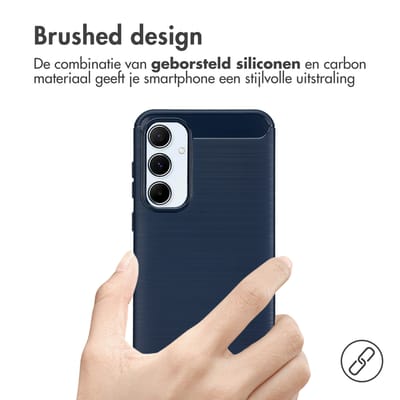 imoshion Hoesje - Geschikt voor Samsung Galaxy A55 (5G) - Brushed Backcover - Donkerblauw