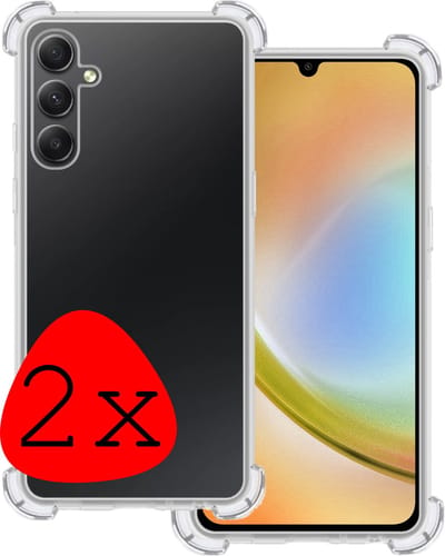 Hoesje 2 Stuks - Geschikt voor Samsung Galaxy A34 - Sterk & Shockproof - Siliconen Case - Back Cover - Telefoon Hoes Shock Proof - Transparant