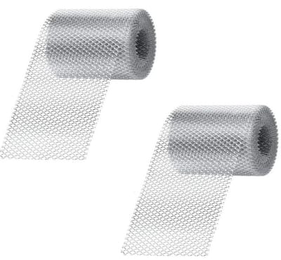 Dakgootbeschermer - 2 Stuks - Tegen bladeren in dakgoot - Aluminium - Gootbescherming - Bladvanger - Beschermend net om verstopping te voorkomen - Makkelijk te bevestigen - 6 meter lang - Zilver