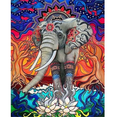 Peinture Diamant 5D DIY Éléphant Couleur Forage Complet Mosaïque Point de Croix Broderie Diamant 20X30CM gray