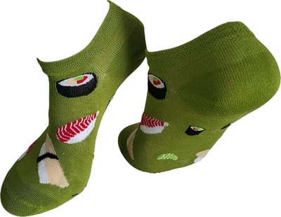 Verjaardags cadeau - Sushi sokken - sneaker sokken - vrolijke sokken - valentijn cadeau -wasabi - lage sokken - grappige sokken - leuke dames en heren sokken - moederdag - vaderdag - Sokken waar je vrolijk van wordt - Maat 37-44