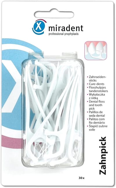 Tandenstoker Floss - Interdentale Reiniging - Mondhygiëne Thuis - Combinatie Floss Tandenstoker - 9 x 3 x 14 cm - Wit
