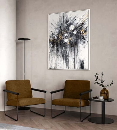 Canvas schilderij handgeschilderd dance of splashes abstract – YS-Art Gallery – Luxe wanddecoratie voor woonkamer – Modern schilderij voor slaapkamer en hal