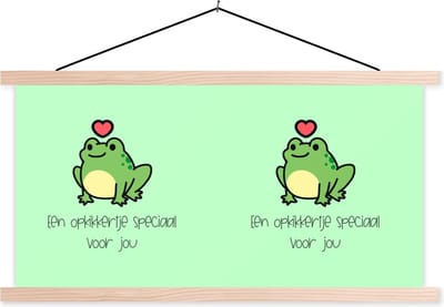 Posterhanger incl. Poster 120x60 cm - Schoolplaat - Beterschap - Quote - Dieren - Opkikker - Textielposter - Blanke latten