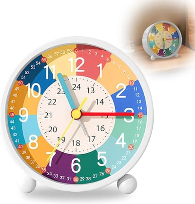 QPFO® Kinderwekker Zonder Tikken - Nachtlampje met Zacht Alarmgeluid - Wekker voor Jongens en Meisjes