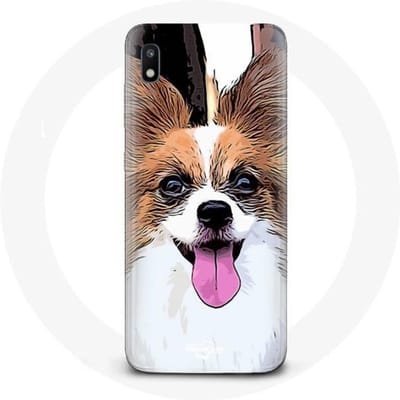 Hoesje voor Samsung Galaxy A10 Continental Miniatuurspaniël Vlinderpuppy Wit en Bruin
