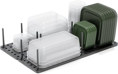 Famanu - Peggy keukenkast, plank en lade, opbergbak, verstelbaar opbergsysteem voor voedselcontainers, kookgerei, serviesgoed, keukengerei en meer, houtskool, set van 2 stuks, 45 x 15 x 10 cm