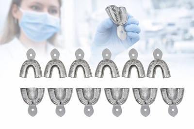 Belux Surgical Instruments – Geperforeerde Tandheelkundige Afdruklepels Set (Boven- & Onderkaak) – RVS – 10 Stuks – XS t/m XL – Autoclaveerbaar
