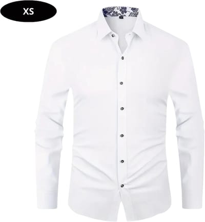 Bovista Overhemd Heren - Volwassenen - Lange Mouwen - Strijkvrij - Lange Mouw - Wit - Maat XS