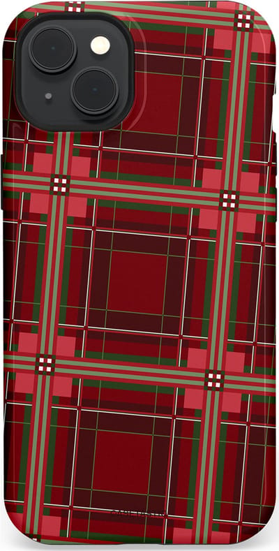 Casetastic Hoesje Geschikt voor Apple iPhone 15 Plus Magsafe - Stijlvolle Beschermende Duo-layer Case - Schots Ruit Rood - Tartan Royal Stewart Plaid