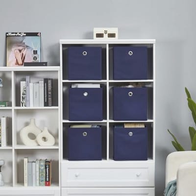 Opbergdozen Set van 6 - Vierkante Inklapbare Stof Bins voor Organisatie in Huis en Kantoor
