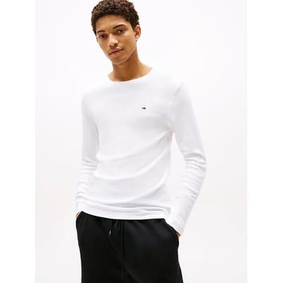 Tommy Jeans Tommy Hilfiger TJM Original geribd longsleeve T-shirt - heren - Classic White - XS