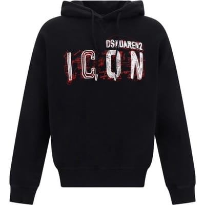 Dsquared2 Icon Scribble Logo Cool Fit Zwarte Hoodie