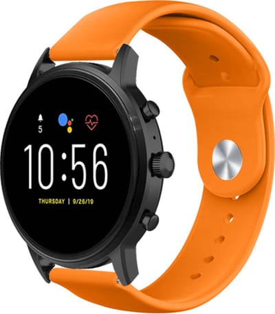 Strap-it Siliconen sport bandje - geschikt voor Fossil Gen 5 / Gen 5e 44mm / Gen 6 44mm - oranje
