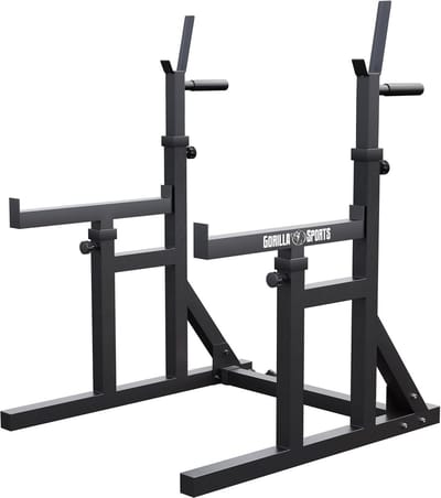 Squat Rack - Halterrek Dip-station - Krachtraining Thuis - Verstelbare Hoogte Breedte - 300 kg Belastbaar - Zwart