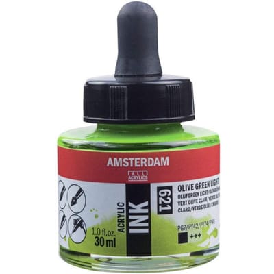 Amsterdam Acrylic Ink Fles 30 ml Olijfgroen Licht 621