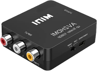 1080P AV RCA naar HDMI Converter voor PC, Laptop, Xbox, PS2, PS3, TV en DVD - Video en Audio Adapter voor VCR en Camera