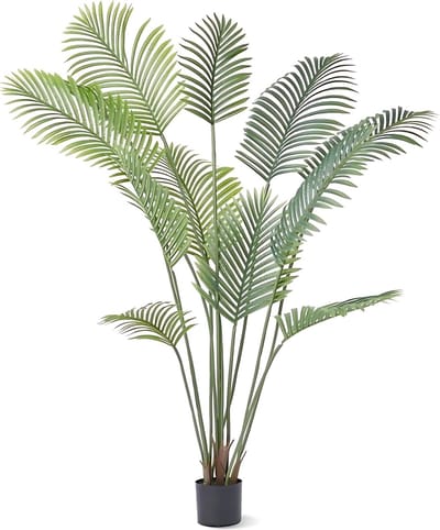 Kunstplant Areca Catechu - Kunstplanten voor binnen en buiten - Palmboom - In pot - Kunstbloemen - Geurloos - 182cm
